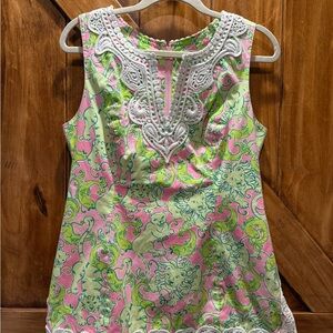 Vintage Lilly Pulitzer Pink and Green Patterned top